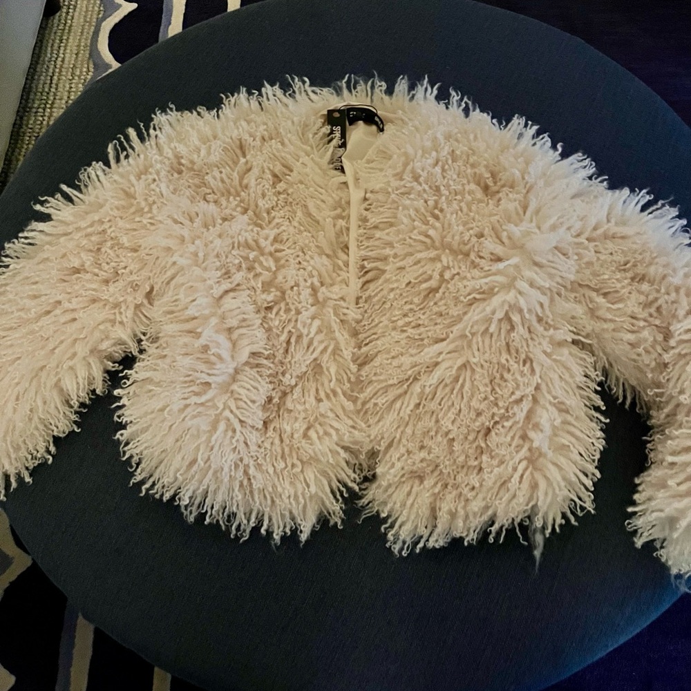 Steve Madden Cream Faux Fur Jacket